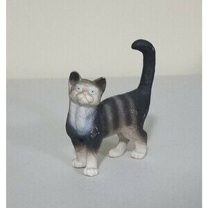 Schleich Standing GREY TABBY CAT Domestic Animal Figure Kitty 1997 Retired 13122